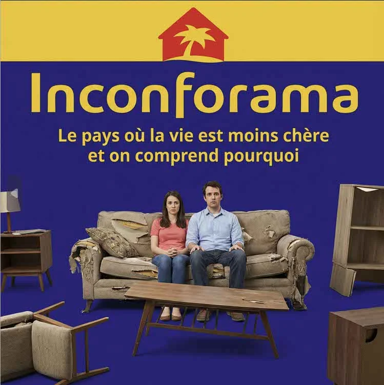 Inconforama, parodie de publicité de Conforama www.coupsdepub.fr